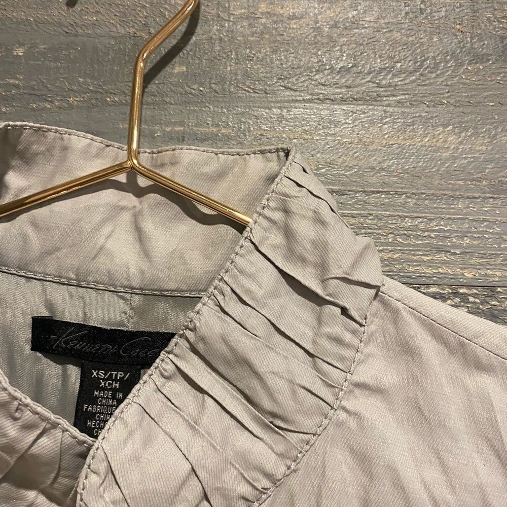 Kenneth Cole NWT silver tiered zip front blazer XS - Picture 3 of 5
